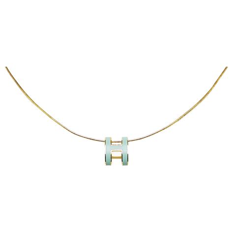 Hermès Collier Cube d'H Hermes Bleu ref.1508047 